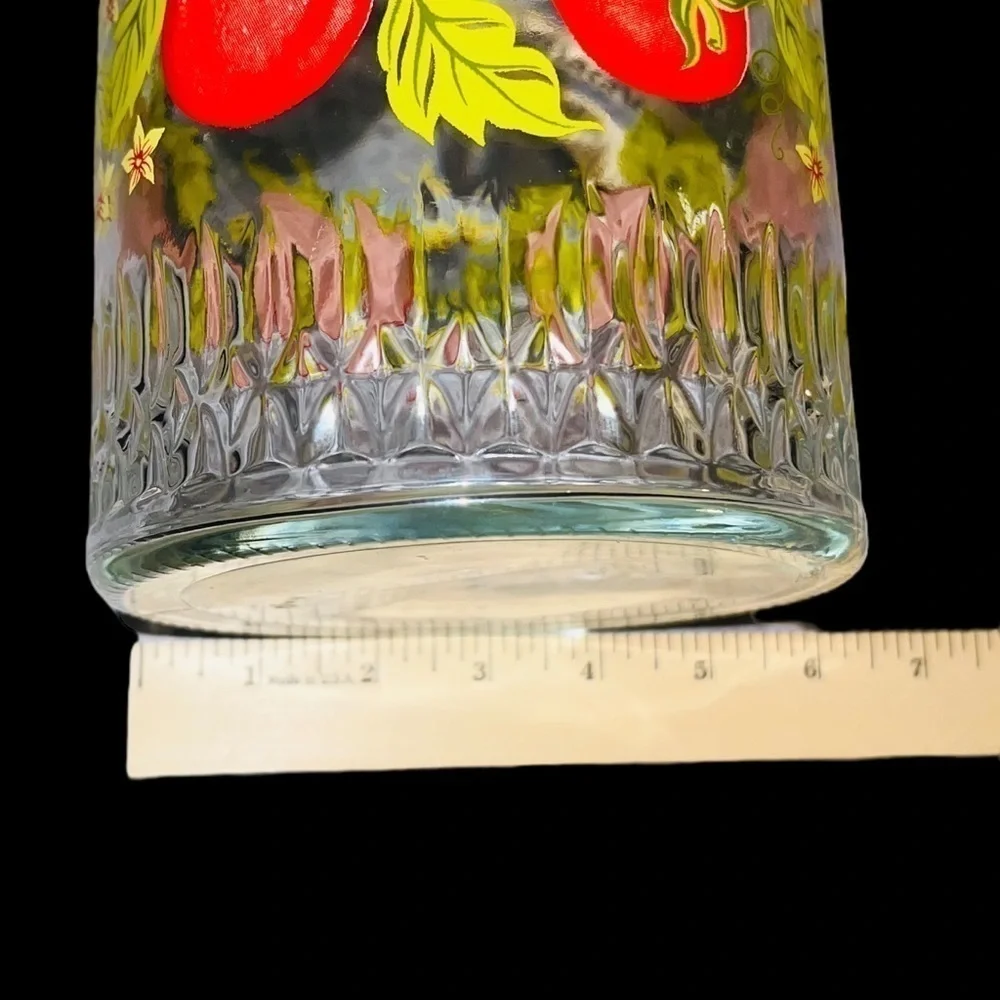 VINTAGE KIG Indonesia Clear Glass Canister Jar Tomato Kitchen Storage Screw Top